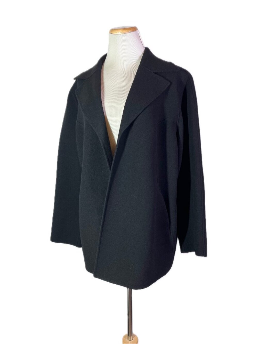Talbots Plus Size 16W Black Open-Front Jacket Unlined